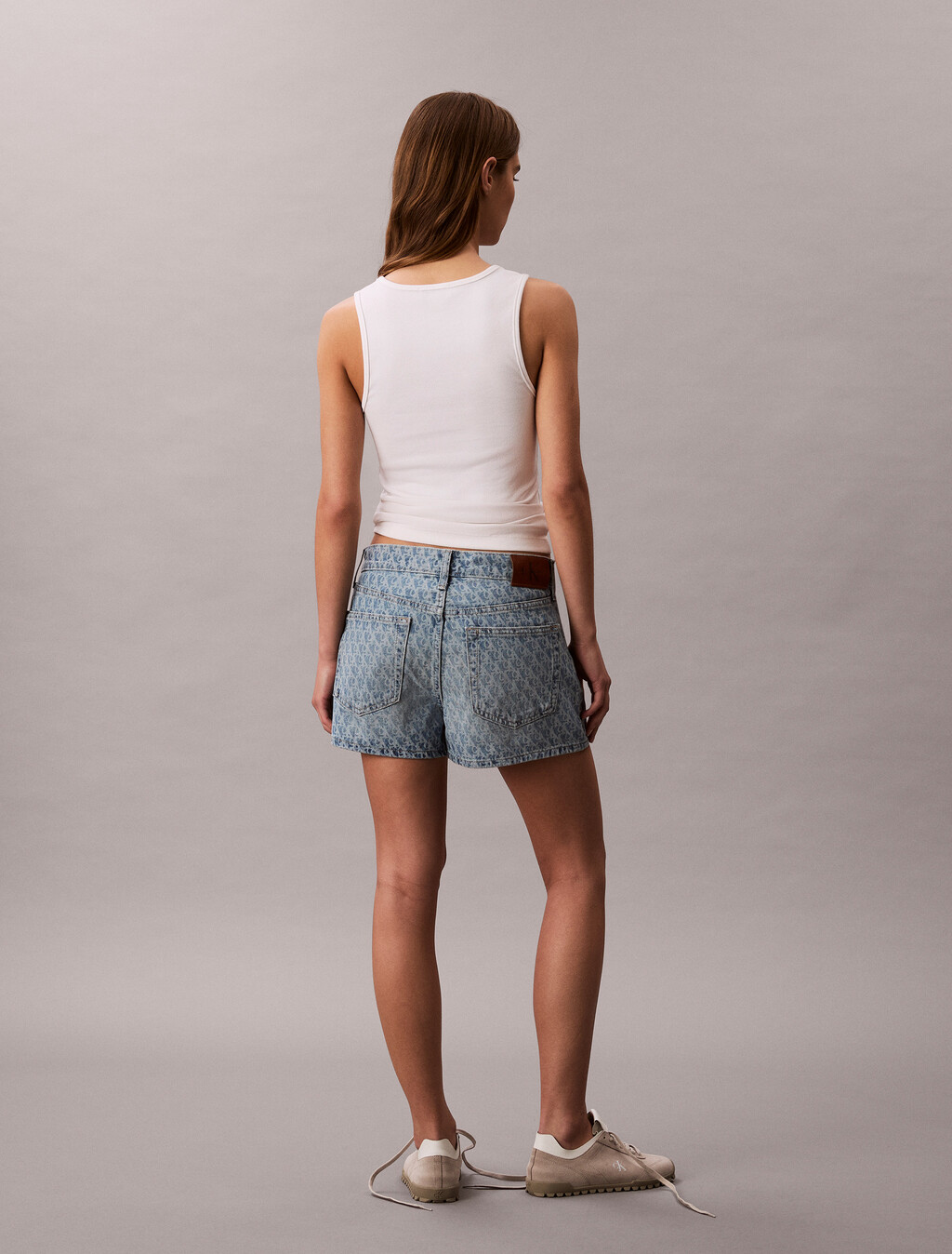 90's Monogram Denim Shorts, CK LIGHT PRINTED, hi-res