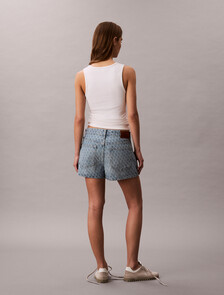 90's Monogram Denim Shorts, CK LIGHT PRINTED, hi-res