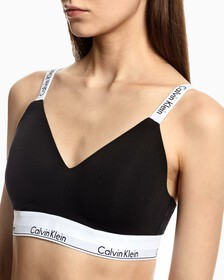 Modern Cotton Lightly Lined Bralette, Black, hi-res
