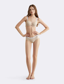 Tailored Logo Lightly Lined Demi Bra, Beechwood, hi-res