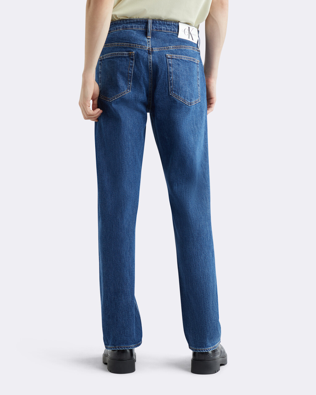 90s Straight Comfort Stretch Jeans, 007AMID BLUE, hi-res