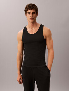 Cotton Microfiber Stretch 三件組背心, BLACK, hi-res
