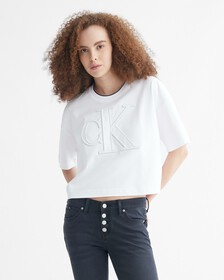 Premium Capsule Cropped Tee, Bright White, hi-res