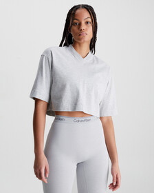 CK Athletic Cropped Gym T-Shirt, ATHLETIC GREY H, hi-res