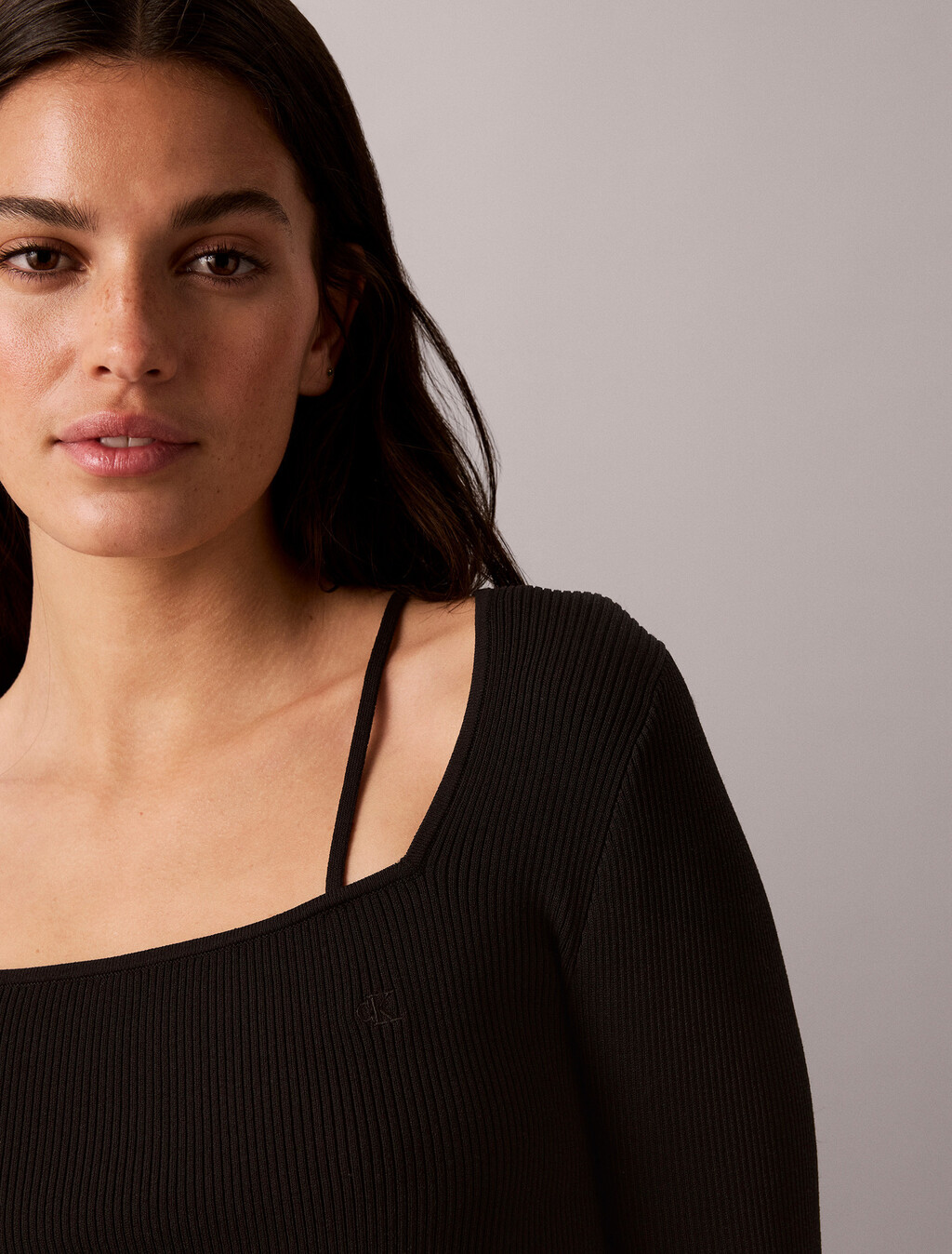 Stripe Sweater Top, Black, hi-res