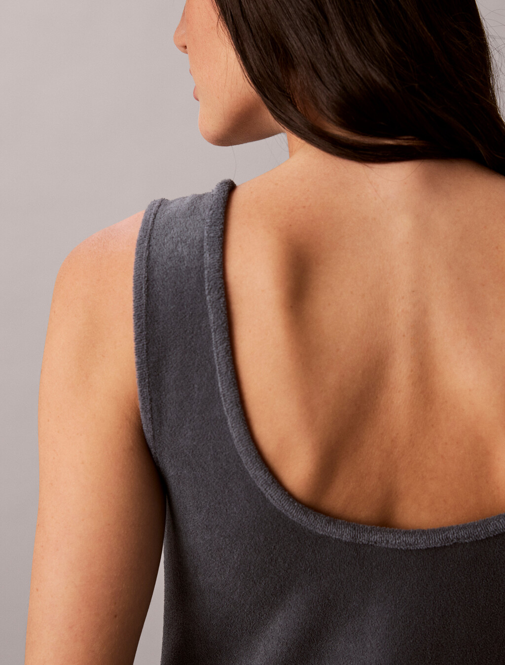 Towel Terry Scoop Back Mini Dress, Turbulence, hi-res