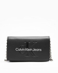 SCULPTED FLAP PHONE CROSSBODY BAG, BLACK, hi-res