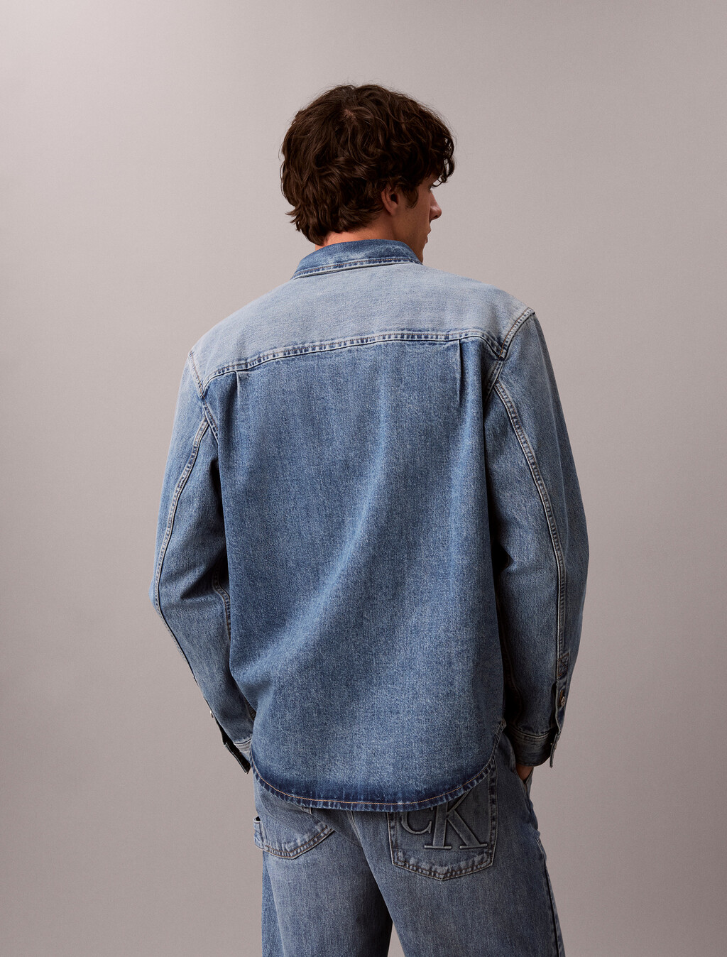 Embossed Denim Overshirt, MEDALLION, hi-res