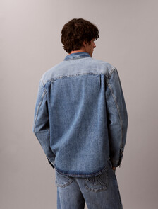 Embossed Denim Overshirt, MEDALLION, hi-res
