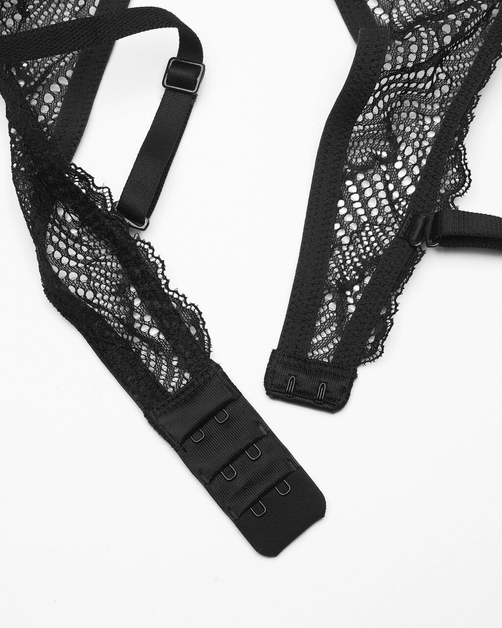 Scalloped Lace Push Up Plunge Bra, Black, hi-res