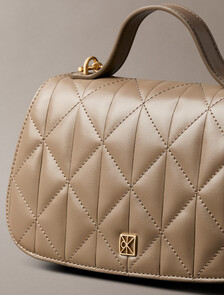 Quilted Emblem Logo Chain Bag, Desert Taupe, hi-res