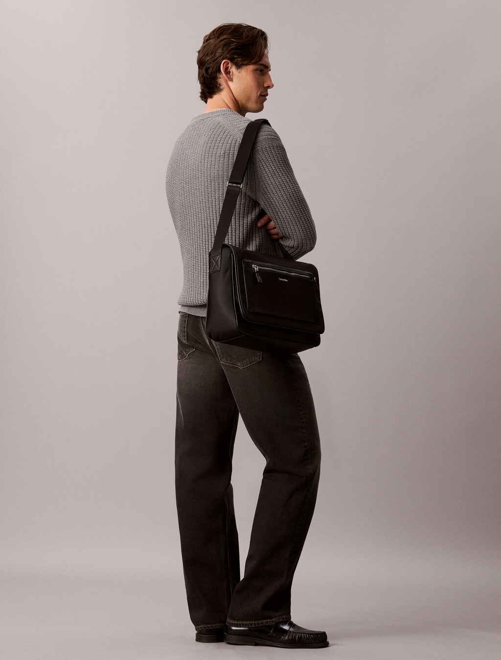 Laptop Messenger Bag, Black, hi-res