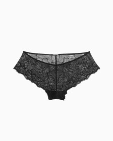 Scalloped Lace Hipster, Black, hi-res