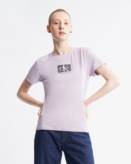 Monogram Box Print Organic Cotton Slim Tee