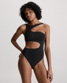CK Texture Cut Out Swimsuit, Pvh Black, hi-res