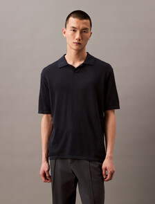 Linen Blend Short Sleeve Jumper, Carbon, hi-res