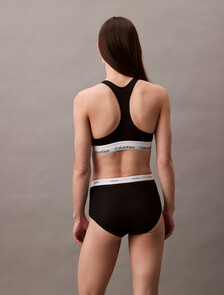 Cotton Stretch Rib Knit High Rise Brief, Black, hi-res