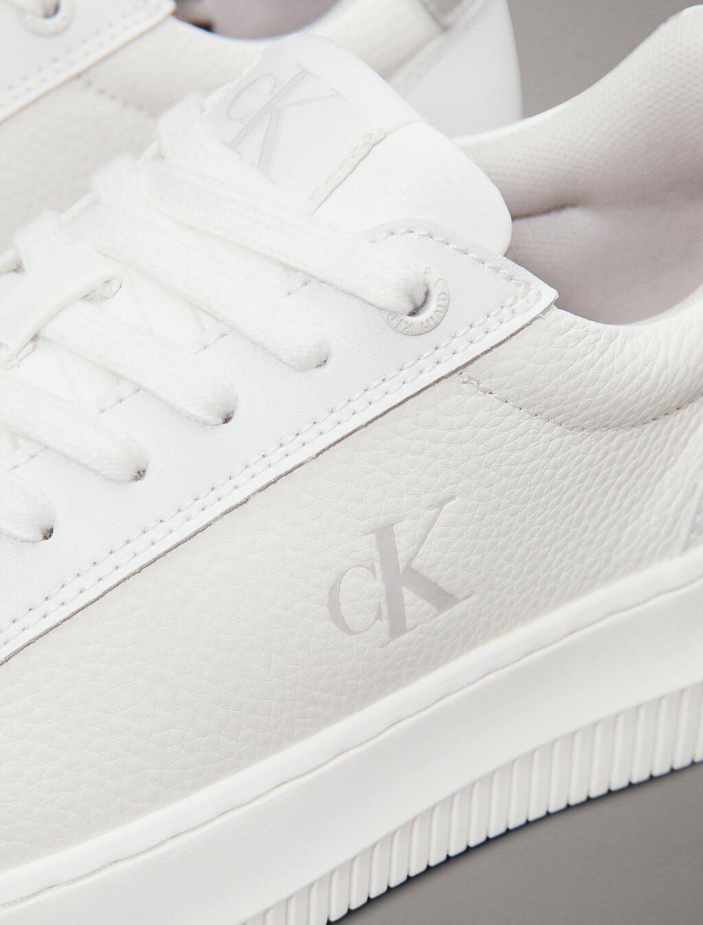 Leather Trainers, Bright White/Silver, hi-res