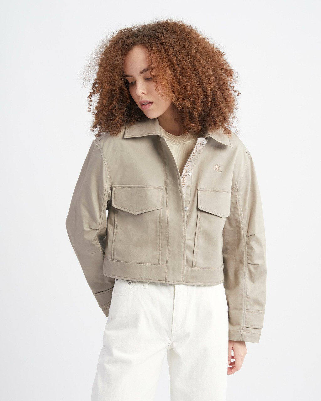 LIGHTWEIGHT CROPPED UTILITY JACKET, Perfect Taupe, hi-res