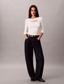 Cut-Out Rib Top, Tofu, hi-res