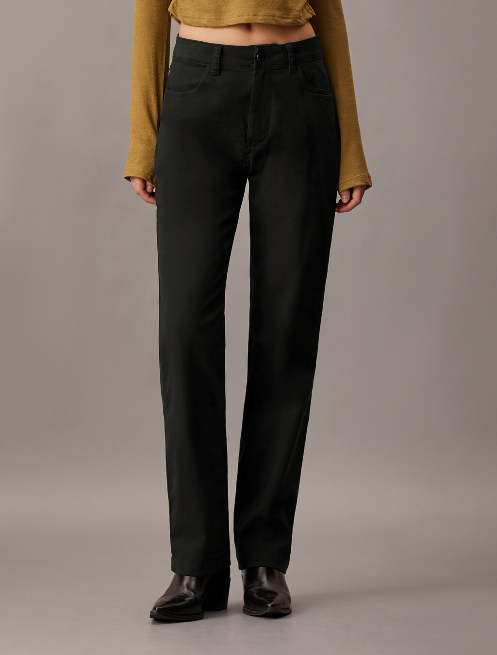 High Rise Straight Trousers, Ck Black, hi-res