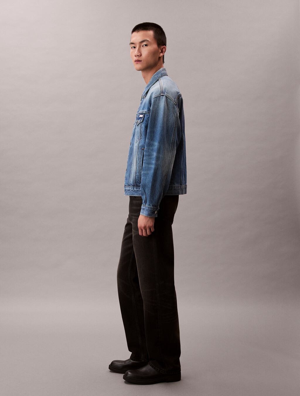 90s Indigo Citrine Denim Trucker Jacket, INDIGO CITRINE, hi-res