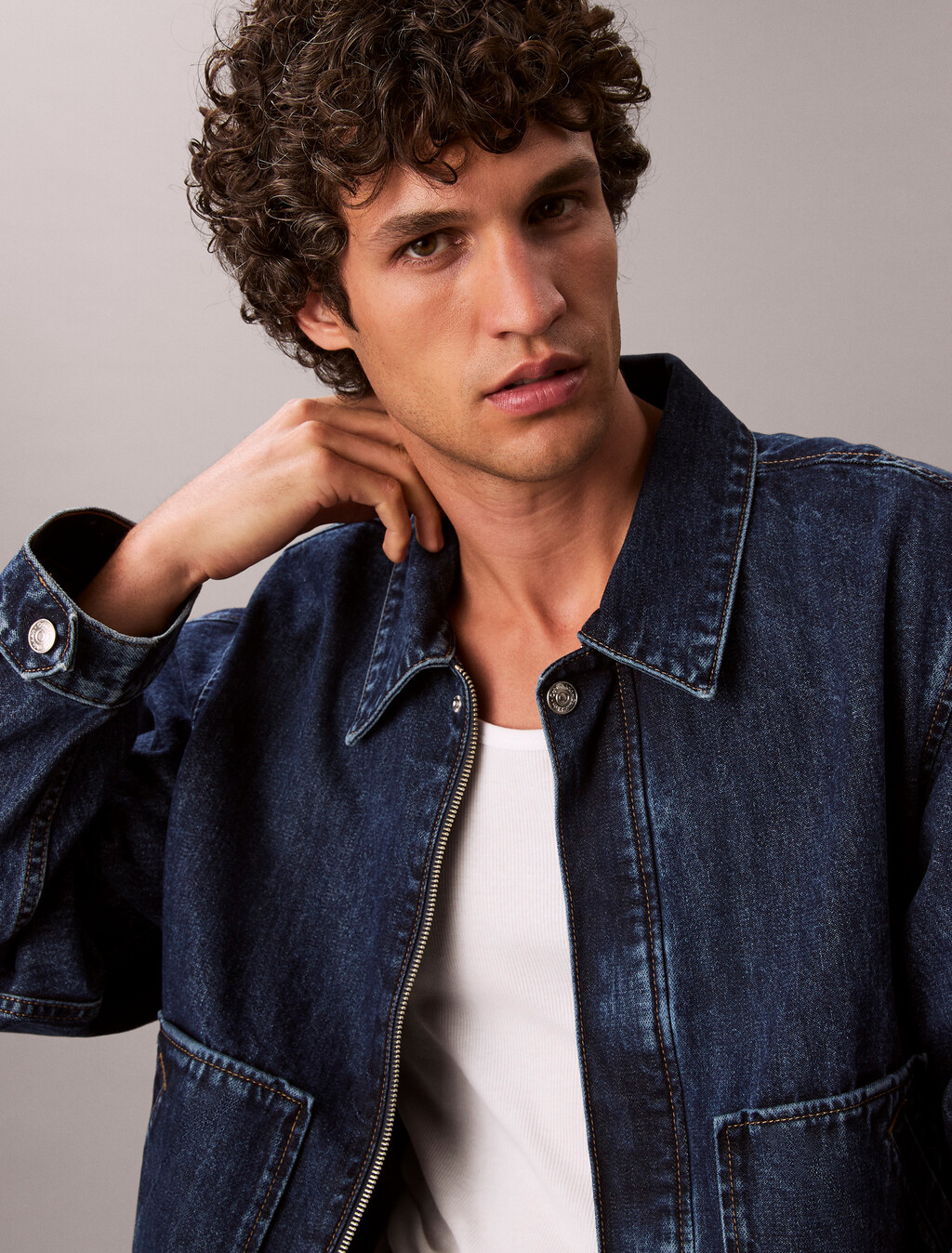 Workwear Denim Jacket, INDIGO GRAVEL, hi-res
