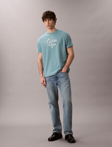 Script Logo Graphic Relaxed T-Shirt, Smoke Blue, hi-res
