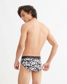 Calvin Klein 1996 Micro Hipster Brief, NEON LIGHTS LOGO PRINT_BLACK, hi-res