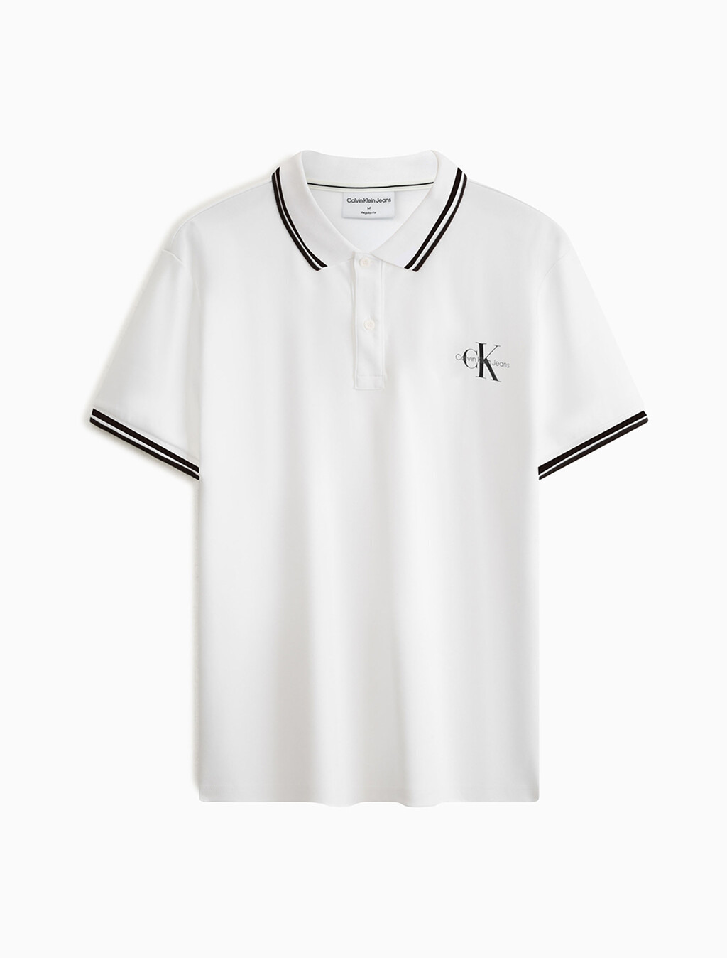 Monologo Slim Tipped Polo, Bright White, hi-res