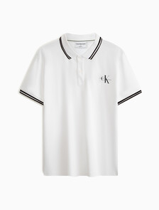 Monologo Slim Tipped Polo, Bright White, hi-res