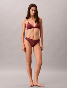 Unlined Triangle Bra - Emblem Mesh, Established Red, hi-res
