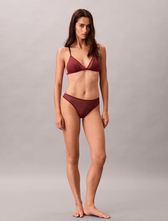 Unlined Triangle Bra - Emblem Mesh