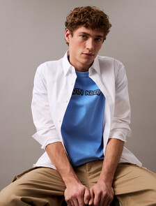 Curved Logo T-shirt, Blue Burst, hi-res