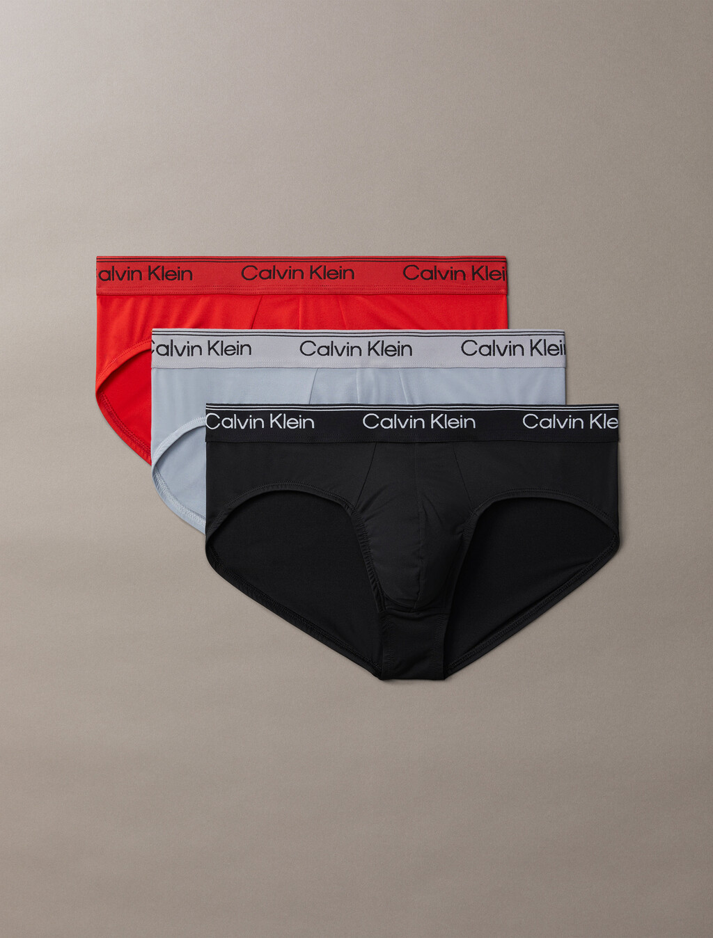 3 Pack Hip Briefs - Microfibre Stretch, black/ sleet / adrenaline rush, hi-res