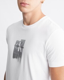 Metallic Foil Monogram Organic Cotton Tee, Bright White, hi-res