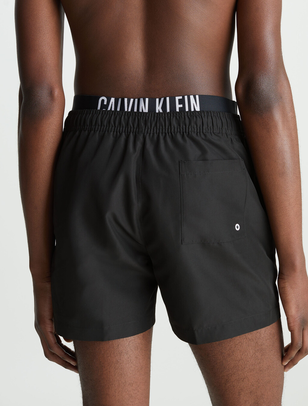 Double Waistband Medium Swim Trunks, Pvh Black, hi-res
