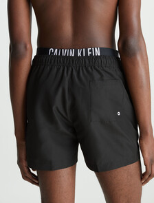 Double Waistband Medium Swim Trunks, Pvh Black, hi-res