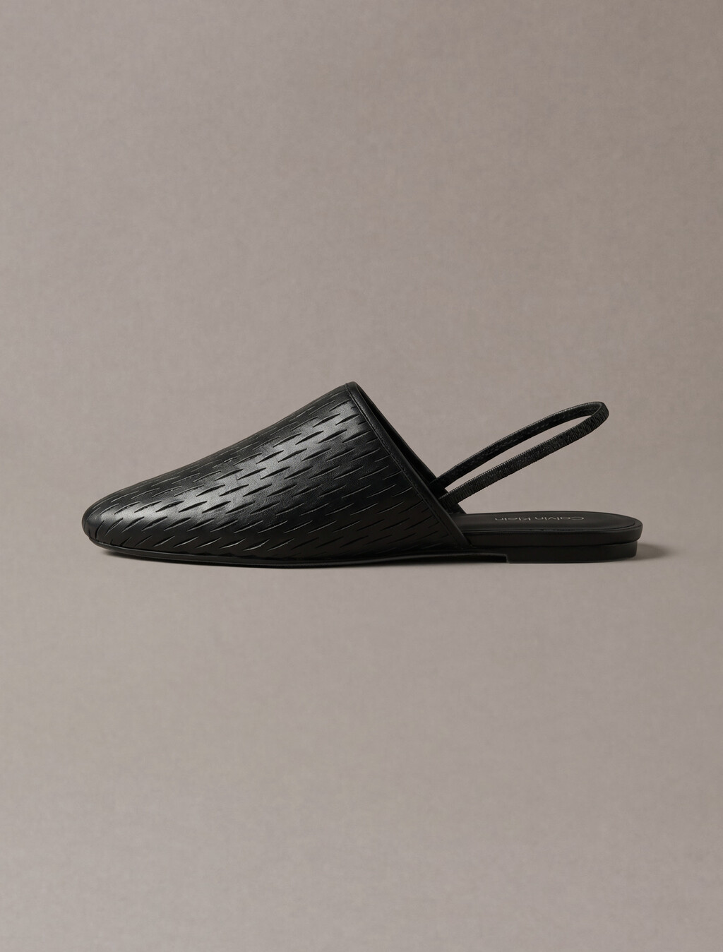 Leather Slingback Mules, Triple Black, hi-res