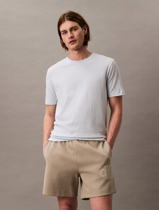 Double Rib Knit Monogram Embroidery Short, Vintage Khaki, hi-res