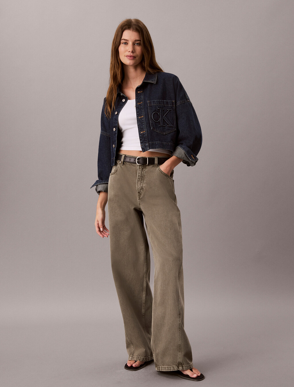 Cropped Denim Shirt, AUTUMN DUSK, hi-res
