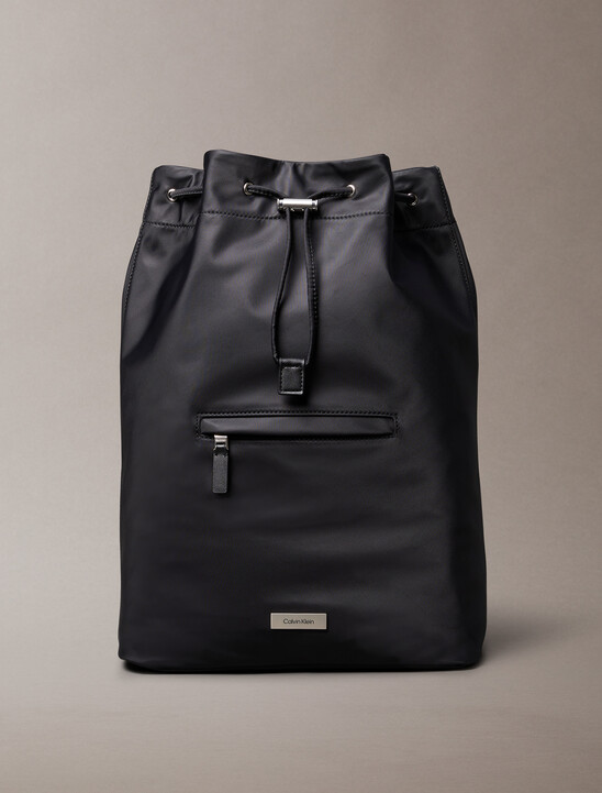 Matte Nylon Drawstring Backpack