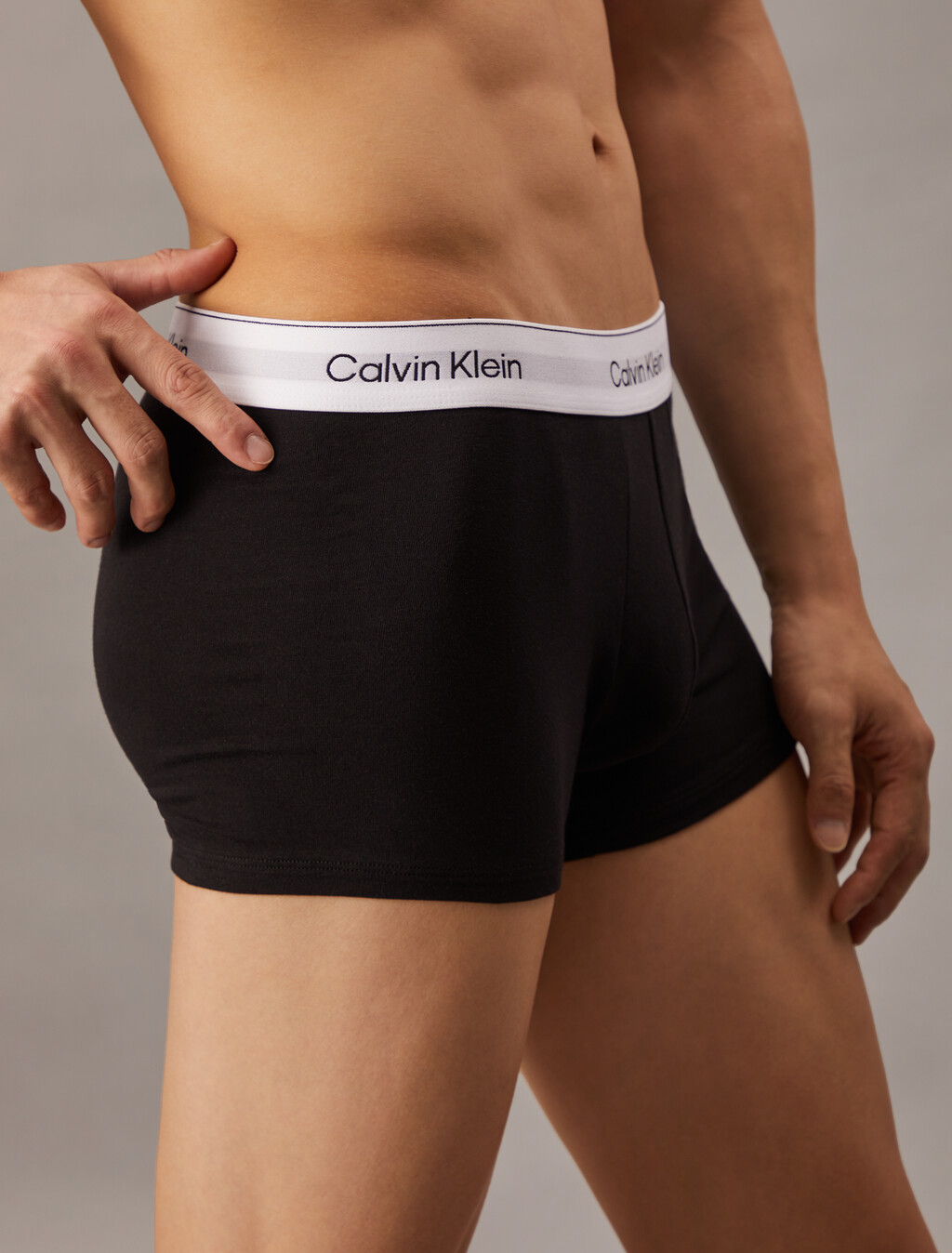 Icon Cotton Stretch Trunks 3 Pack, Grey Heather/White/Black, hi-res