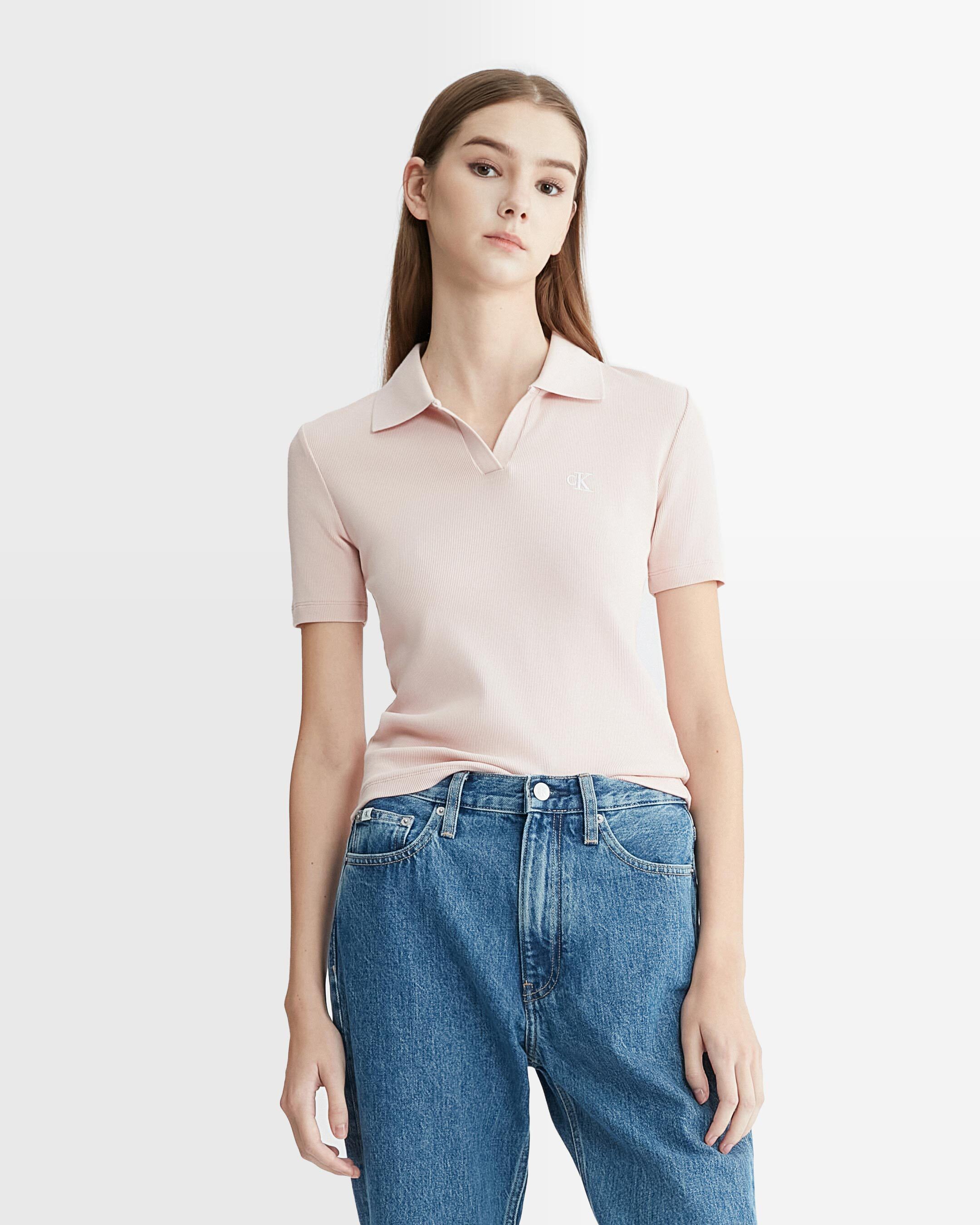 Rib knit polo cheap
