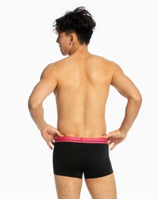 PRO FIT MICRO LOW RISE TRUNKS, Black w Gypsy Rose WB, hi-res