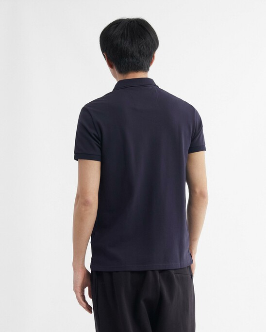 PIMA COTTON STRETCH RAISED COLLAR SLIM POLO