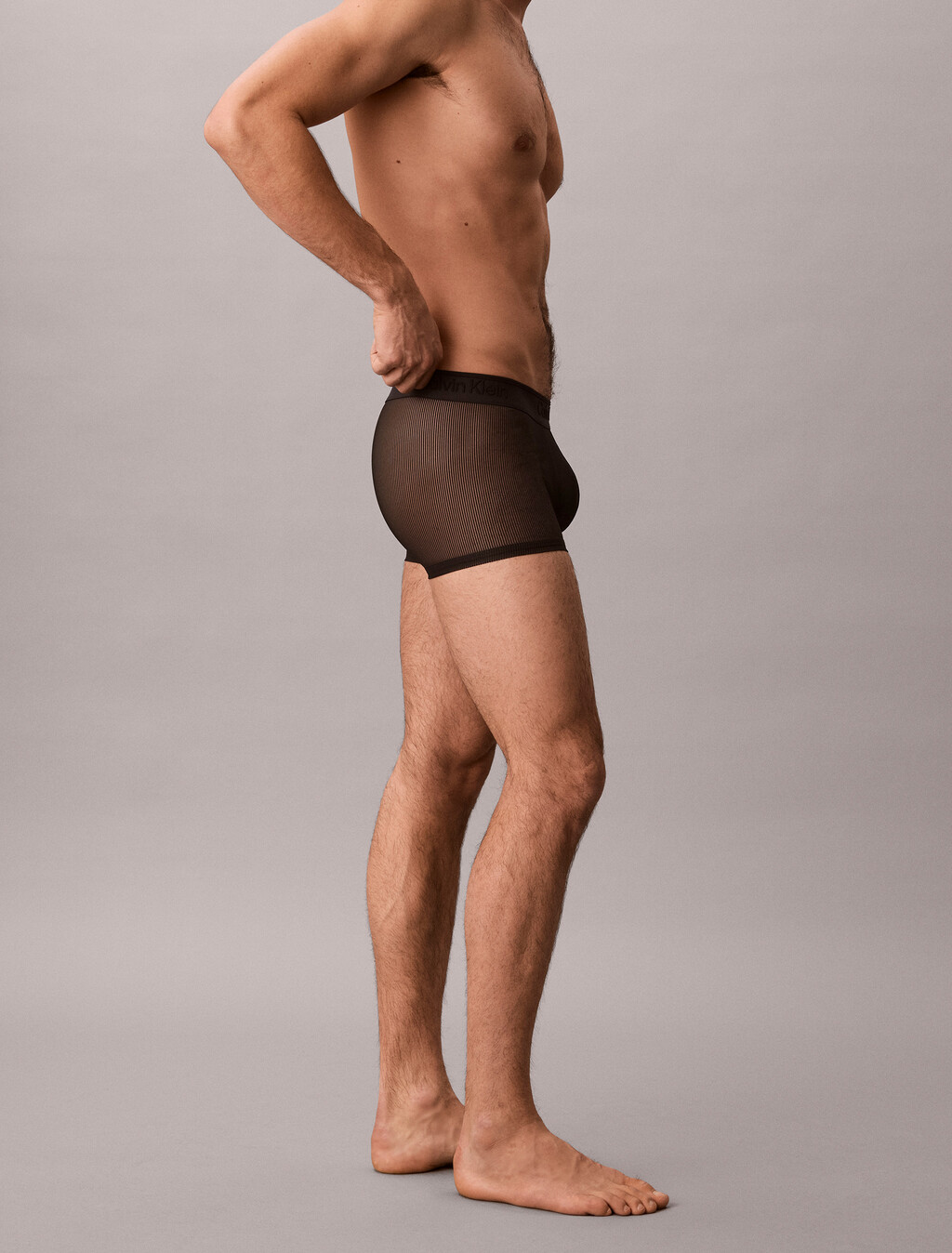 CK Black Sheer Rib Trunk, Black, hi-res