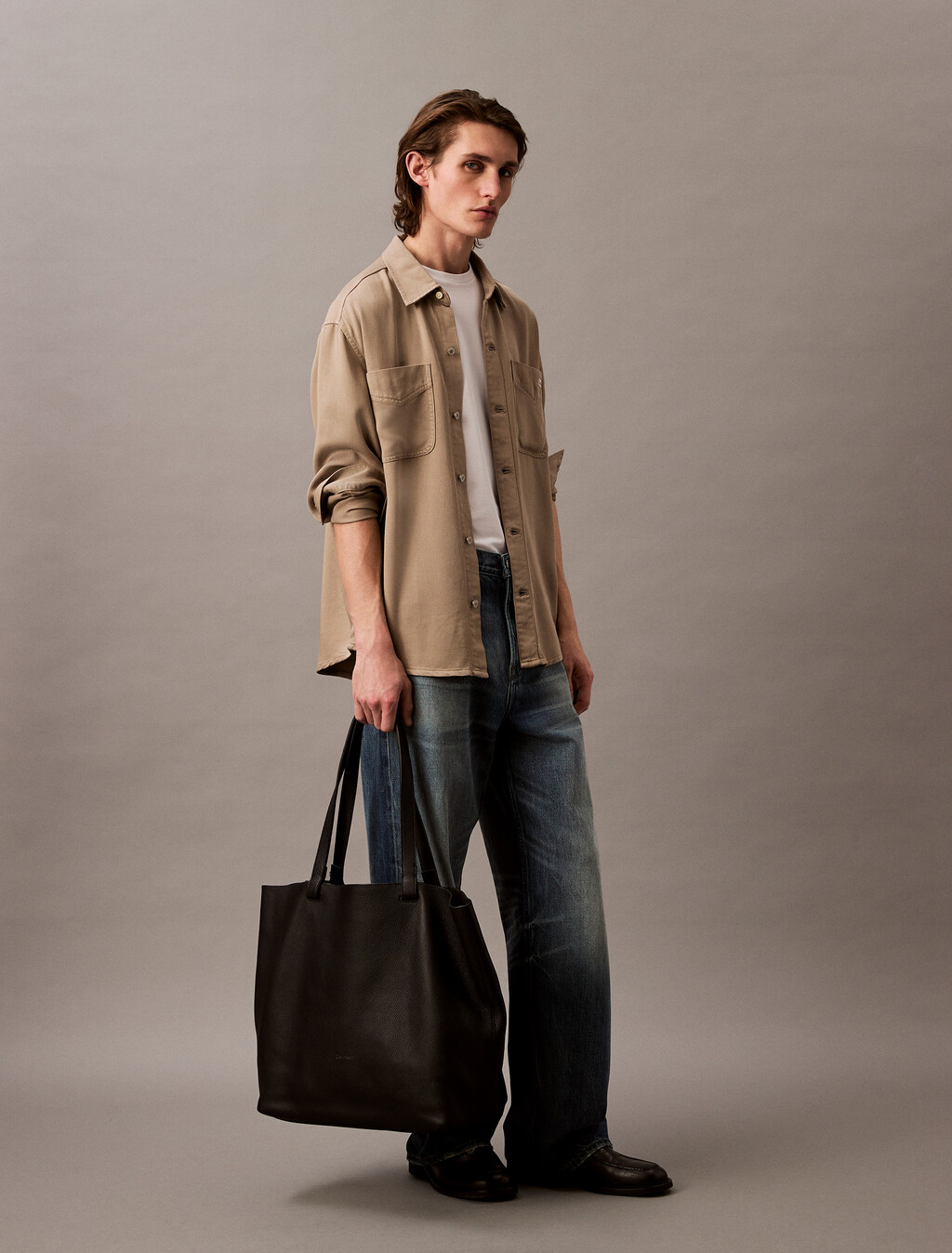 Soft Overdye Twill Overshirt, ALUMINUM, hi-res