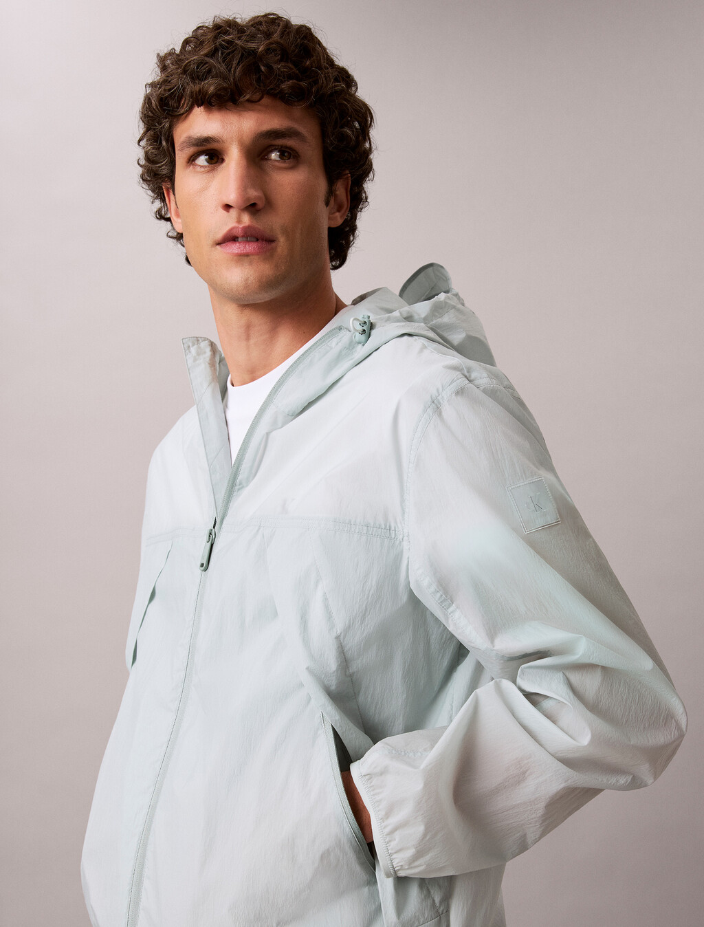 Nylon Hood Packable Jacket, Green Shade, hi-res