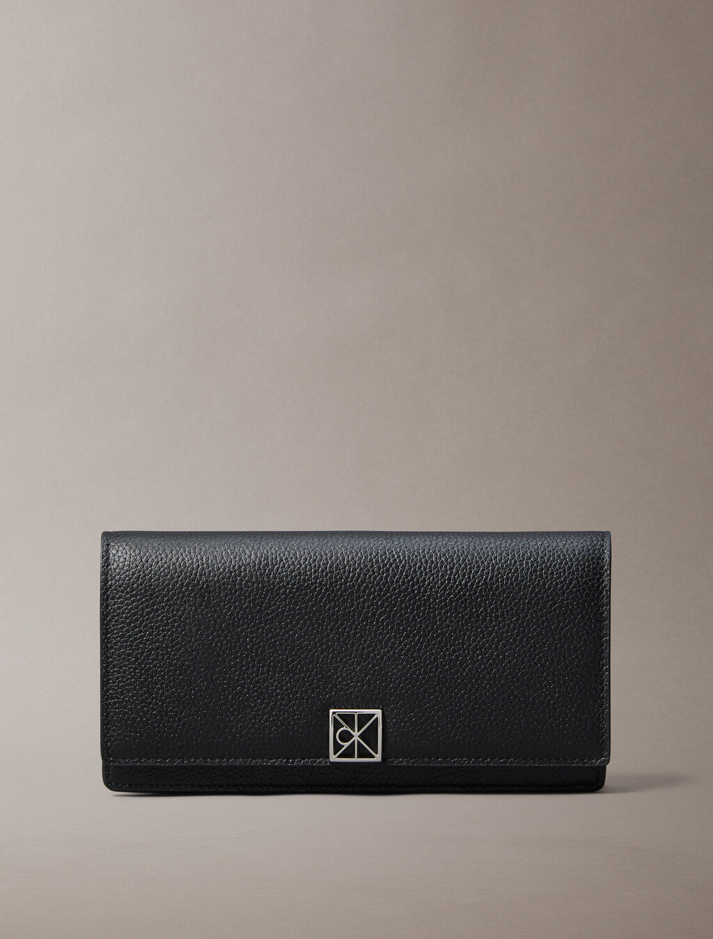 CK Emblem Long Billfold Wallet, Black, hi-res